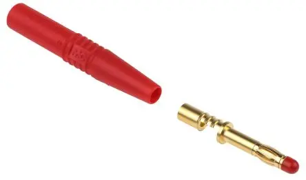 Produktfoto 1 von Staubli 4 mm Stecker Rot Bananenstecker, Kontakt Gold, 1000V 32A Lot