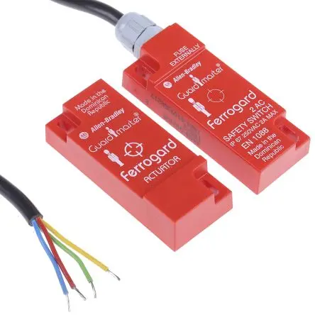 Produktfoto 1 von Guardmaster 440N Magnetisch 6 m Kabel Berührungsloser Sicherheitsschalter aus Kunststoff, Öffner, Magnetisch Betätiger