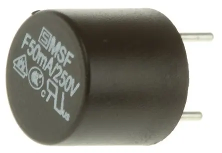 Produktfoto 1 von Schurter Nicht zurücksetzbare Sicherung 50mA Radial 250V ac Thermoplast F 18.8 mm 8.5 mm 8.5 mm