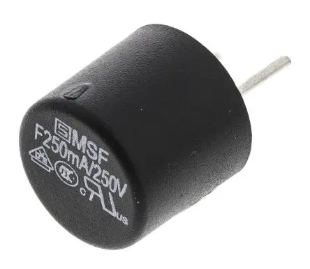 Produktfoto 1 von Schurter Nicht zurücksetzbare Sicherung 250mA Radial 250V ac Thermoplast F 5.08 mm 18.8 mm 4.3mm 8.5 mm