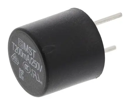 Produktfoto 1 von Schurter Nicht zurücksetzbare Sicherung 200mA Radial 250V ac Thermoplast T 5.08 mm 18.8 mm 4.3mm 8.5 mm