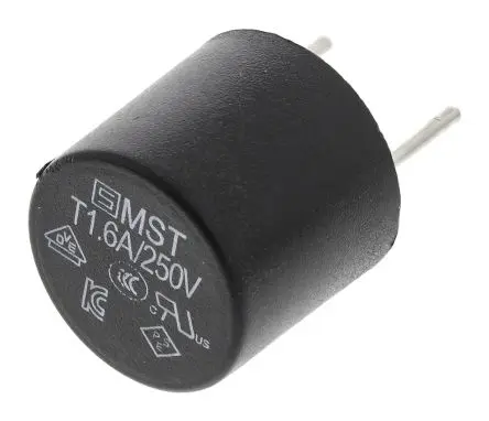 Produktfoto 1 von Schurter Nicht zurücksetzbare Sicherung 1.6A Radial 250V ac Thermoplast T 5.08 mm 18.8 mm 4.3mm 8.5 mm