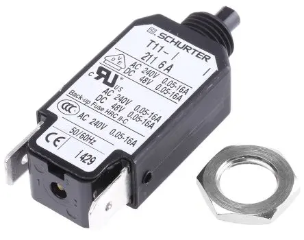 Schurter T11 Thermischer Schutzschalter, 1-polig, T11 Panel, 6A, / 6.5 A, Warm
