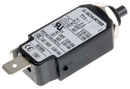 Schurter T11 Thermischer Schutzschalter, 1-polig, T11 Panel, 8A, / 6.5 A, Warm