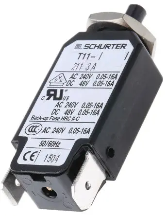 Produktfoto 1 von Schurter T11 Thermischer Schutzschalter, 1-polig, T11 Panel, 3A, / 6.5 A, Warm