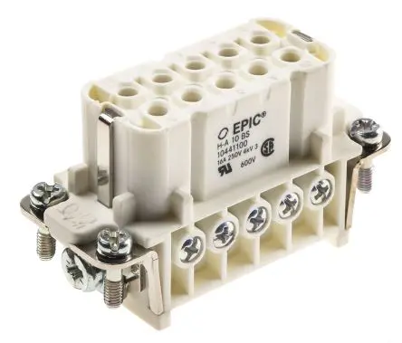 Produktfoto 1 von EPIC H-A Industrie-Steckverbinder Kontakteinsatz Buchse, 10-polig 14A, Kabel, Steckverbindereinsatz