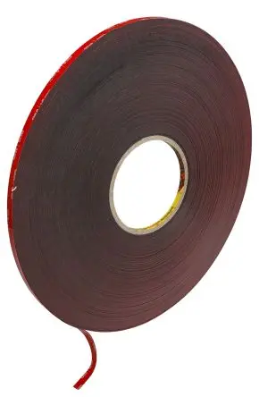 Produktfoto 1 von 3M 5925 710021 Acrylschaum VHB-Acrylschaumband, Doppeltes Ende, Schwarz, Stärke 0.6 mm, 6mm x 66 m