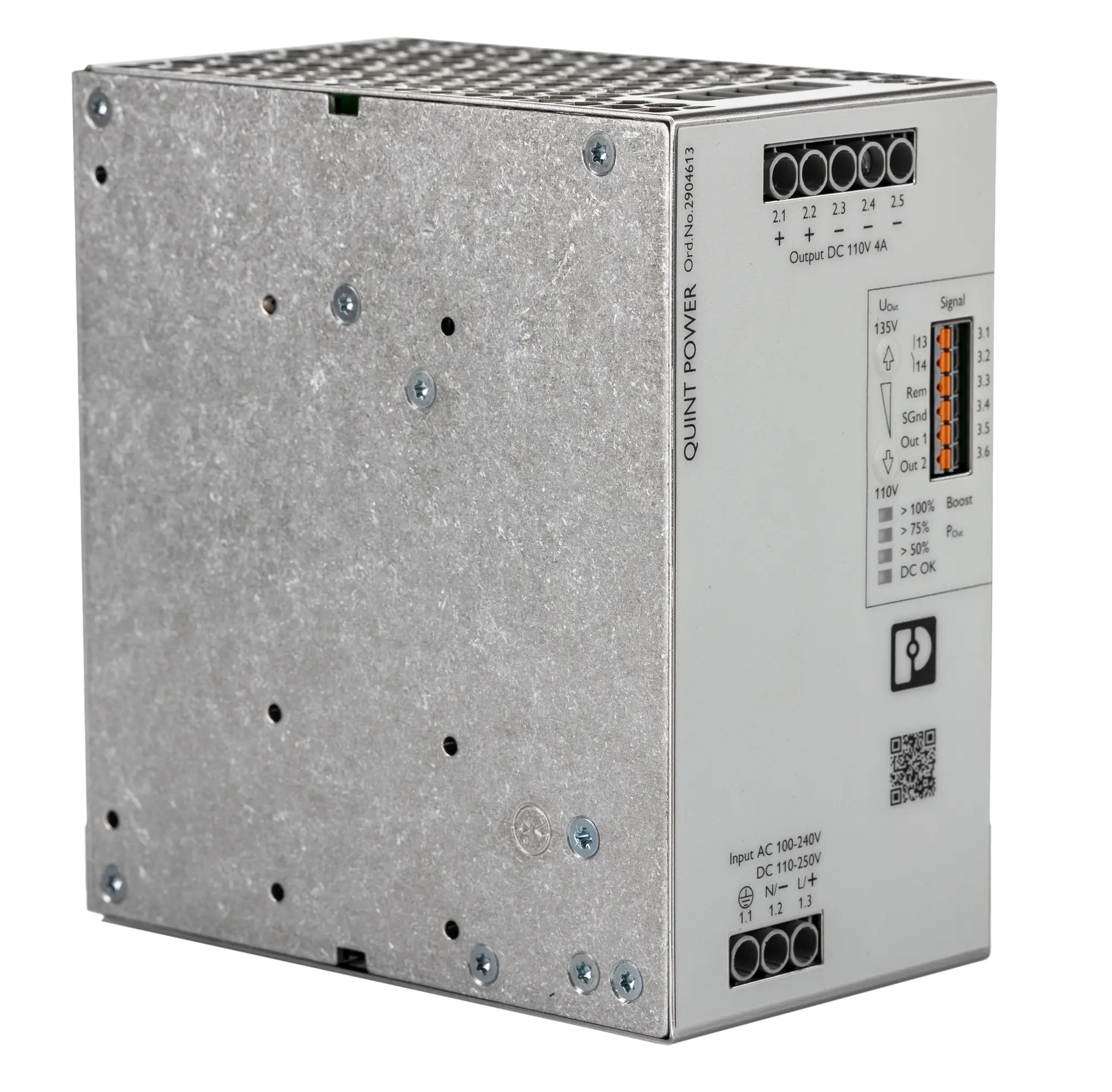 Produktfoto 1 von Phoenix Contact QUINT4-PS/1AC/110DC/4 DIN-Schienen Netzteil 110V dc / 4A 660W 240V ac