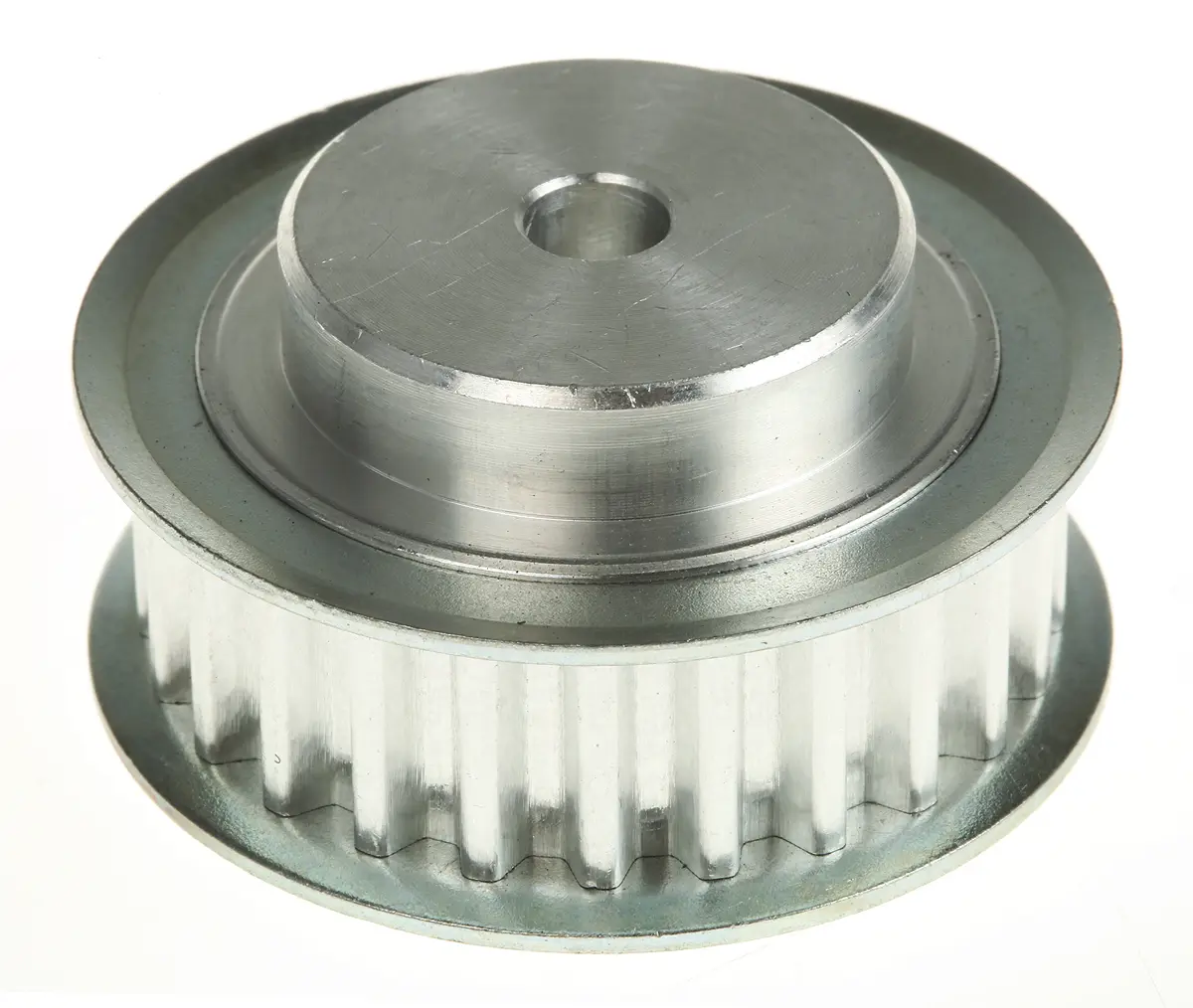 Produktfoto 1 von RS PRO Aluminium Zahnriemenscheibe 10 mm, 25 Zähne / Teilung 5 mm, Bohrung 6 mm