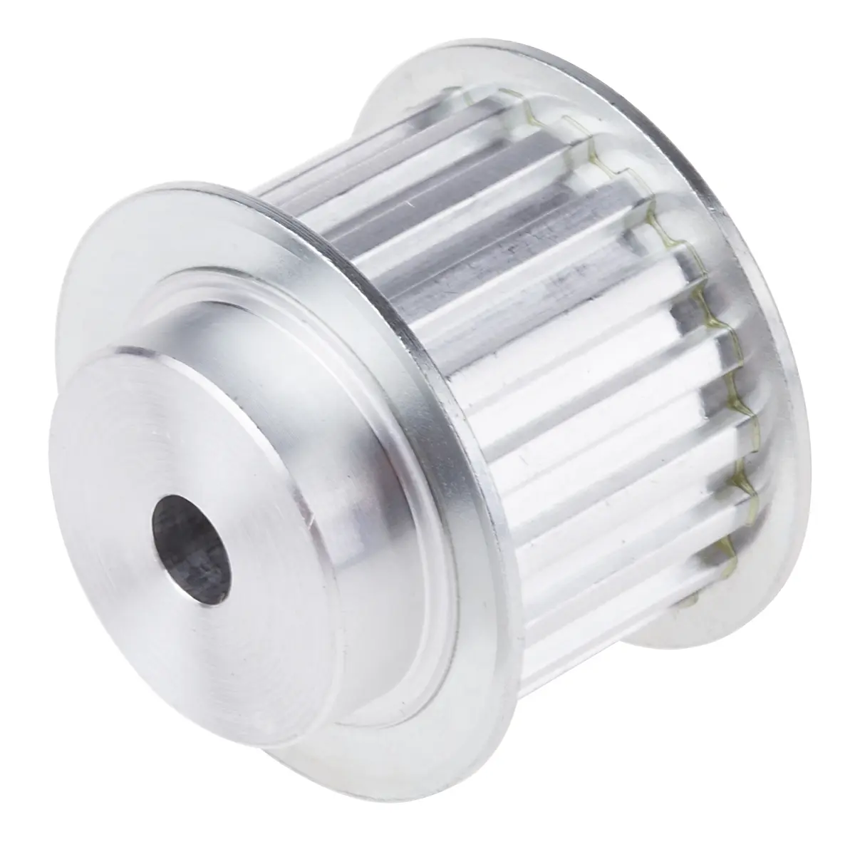 Produktfoto 1 von RS PRO Aluminium Zahnriemenscheibe 16 mm, 19 Zähne / Teilung 5 mm, Bohrung 6 mm
