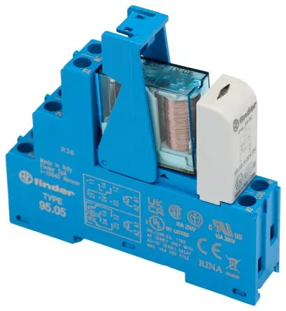 Finder 48 Elektromechanisches Interfacerelais 12V, 1-poliger Umschalter DIN-Hutschiene