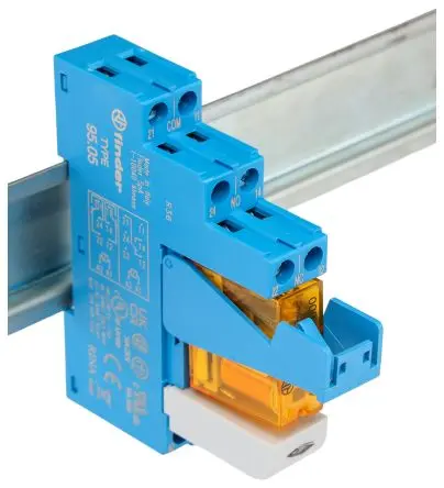Produktfoto 1 von Finder 48 Elektromechanisches Interfacerelais 230V, 1-poliger Umschalter DIN-Hutschiene