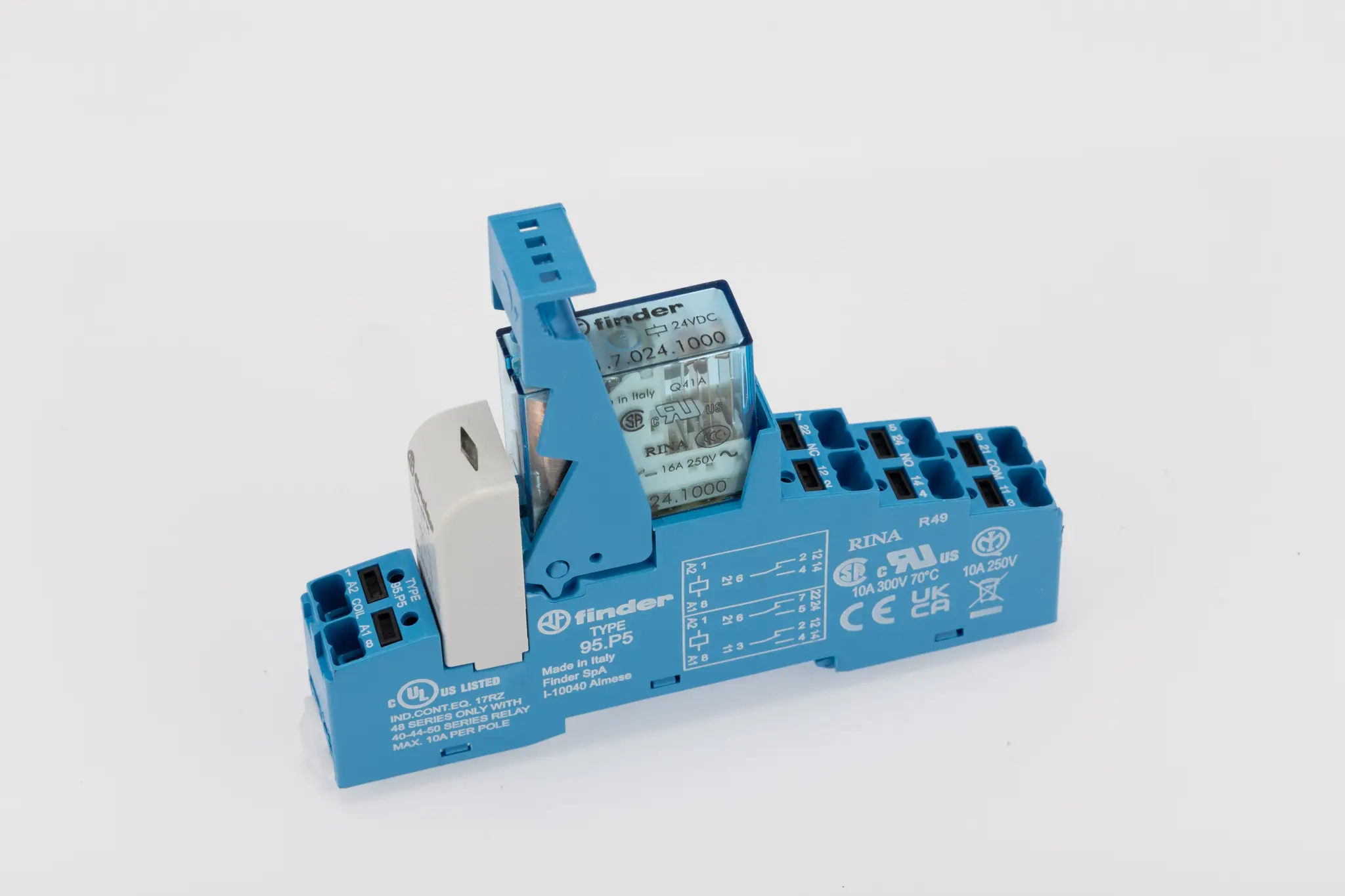 Produktfoto 1 von Finder 48 Elektromechanisches Interfacerelais 24V, 1-poliger Wechsler DIN-Schienen