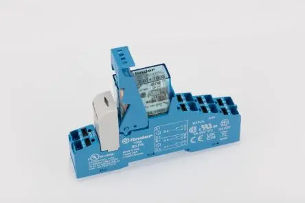 Produktfoto 1 von Finder 48 Elektromechanisches Interfacerelais 24V, 1-poliger Umschalter DIN-Hutschiene 16mA