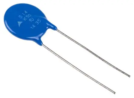 Produktfoto 1 von TDK Metalloxid-Varistor, 1.8 nF, 82 V / 50 A 2970 V, 4500 A max., Ø 15.5 mm, 3.9 mm, L. 43.5 mm