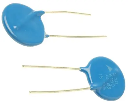 Produktfoto 1 von TDK Metalloxid-Varistor, 1.55 nF, 240 V / 100 A 395 V, 8000 A max., Ø 21.5 mm, 4.9 mm, L. 25.5 mm