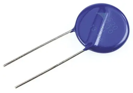 Produktfoto 1 von TDK Metalloxid-Varistor, 9.35 nF, 47 V / 20 A 93 V, 2000 A max., Ø 21.5 mm, 4.9 mm, L. 25.5 mm