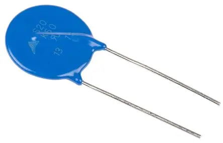 Produktfoto 1 von TDK Metalloxid-Varistor, 3.8 nF, 82 V / 100 A 2970 V, 6500 A max., Ø 21.5 mm, 4.3 mm, L. 50.5 mm