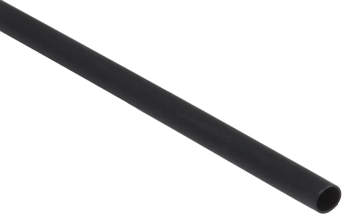 Produktfoto 1 von RS PRO Wärmeschrumpfschlauch, Polyolefin Schwarz, Ø 3 mm Schrumpfrate 3:1, Länge 1.2m