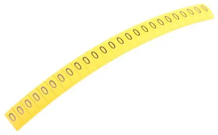 Produktfoto 1 von HellermannTyton Ovalgrip Kabelmarkierung Aufschiebbar, Beschriftung: 0, Schwarz Gelb, Ø 2.5 mm - 6 mm, 5 mm x 8.6mm
