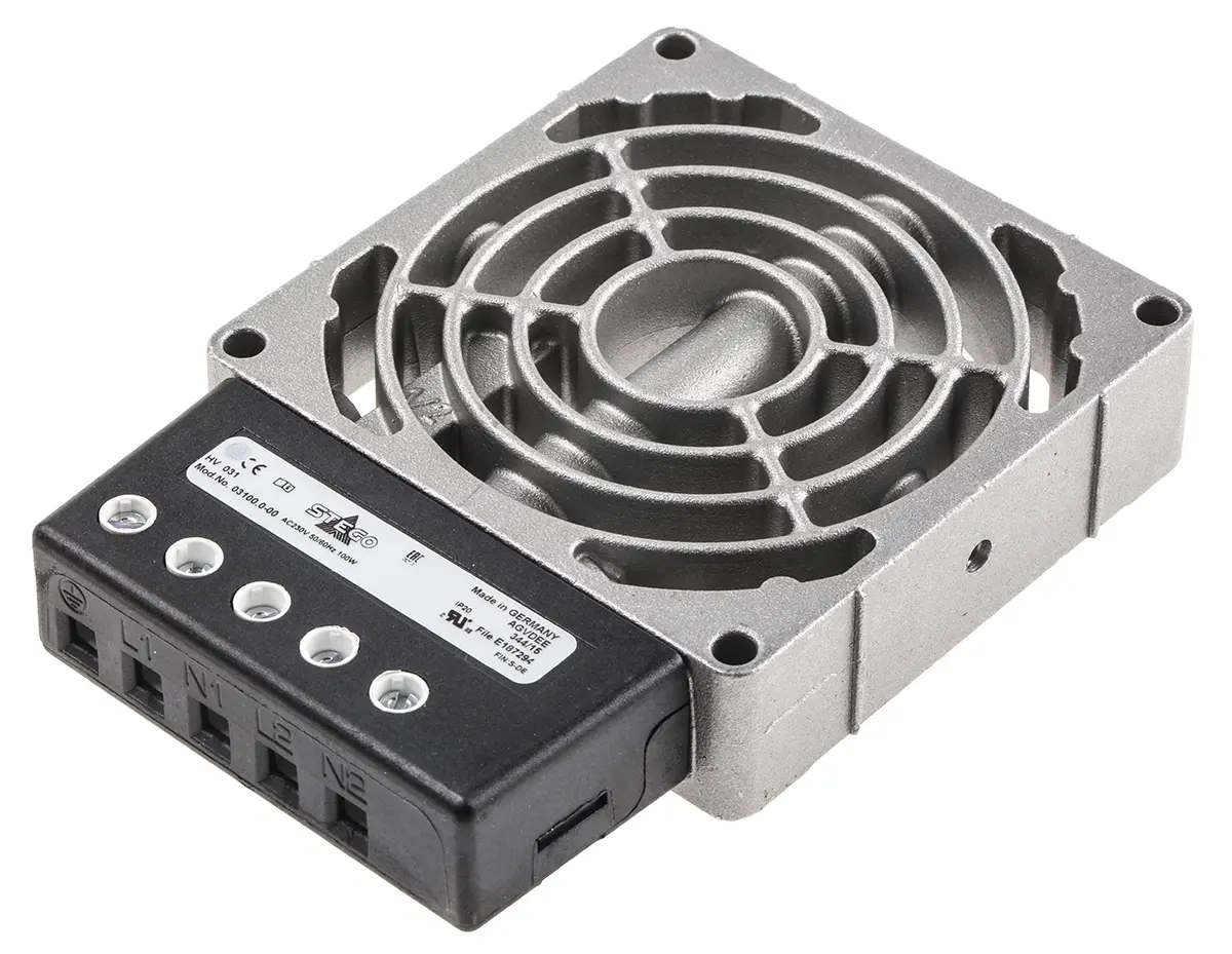 STEGO Schaltschrank-Heizung, 100W, 35m³/h, 230V ac, H.  x 22mm, B , 80mm, T.  x 112mm