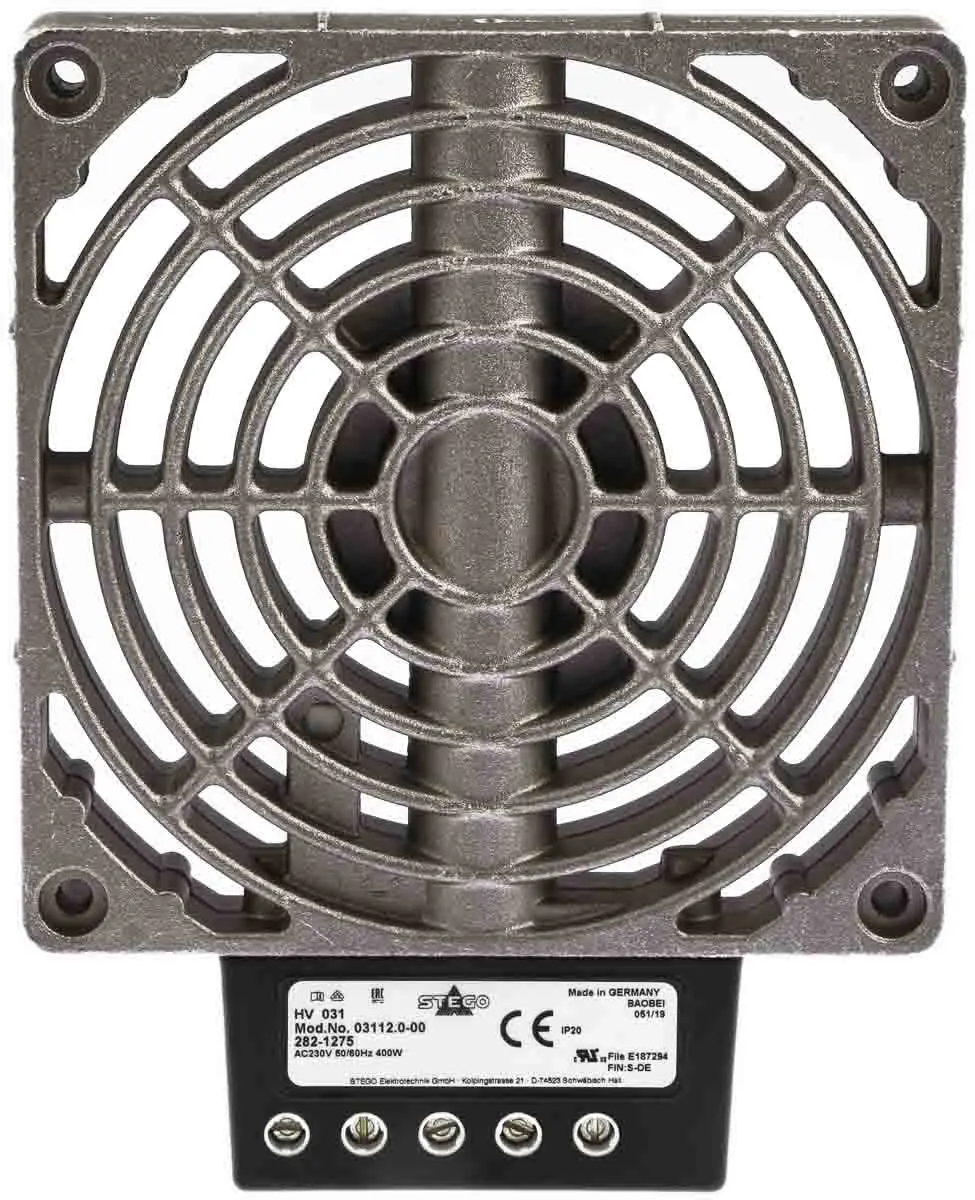 Produktfoto 1 von STEGO Schaltschrank-Heizung, 400W, 108m³/h, 230V ac, H.  x 22mm, B , 119mm, T.  x 151mm