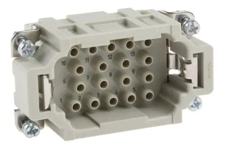 Produktfoto 1 von HARTING HAN EE Industrie-Steckverbinder Kontakteinsatz Stecker, 18-polig 16A, Kabel, Steckverbindereinsatz