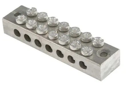 RS PRO Schutzleiterklemme, Doppelschraube, 7-polig, 16AWG, 0mm², 16 mm² Schraubbefestigung, Grau Messing