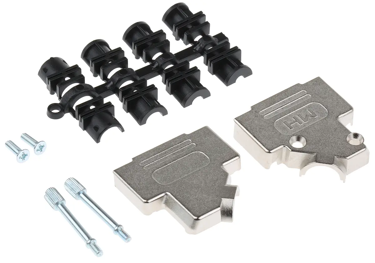 Produktfoto 1 von MH Connectors MHD45ZK D-Sub-Gehäuse Abgewinkelt, 15-polig, D: D-Sub-Gehäuse Zugentlastung, Silber, Größe A, aus Zink