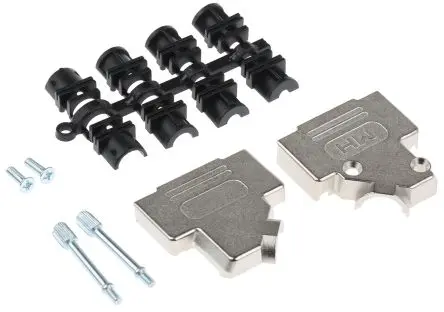 Produktfoto 1 von MH Connectors MHD45ZK D-Sub-Gehäuse Abgewinkelt, 15-polig, D: D-Sub-Gehäuse Zugentlastung, Silber, Größe A, aus Zink