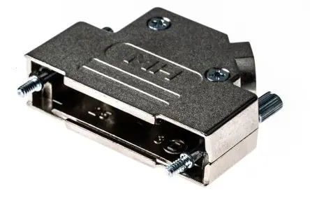 Produktfoto 1 von MH Connectors MHD45ZK D-Sub-Gehäuse Abgewinkelt, 25-polig, D: D-Sub-Gehäuse Zugentlastung, Silber, Größe B, aus Zink
