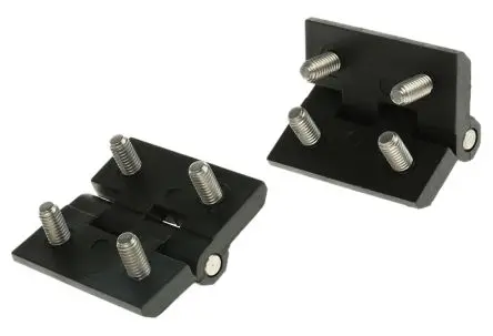 Produktfoto 1 von Steinbach & Vollman Polycarbonat Scharnier Scharnier Festwert Angeschraubt Freischwingend, 6 mm x 50mm x 50 mm