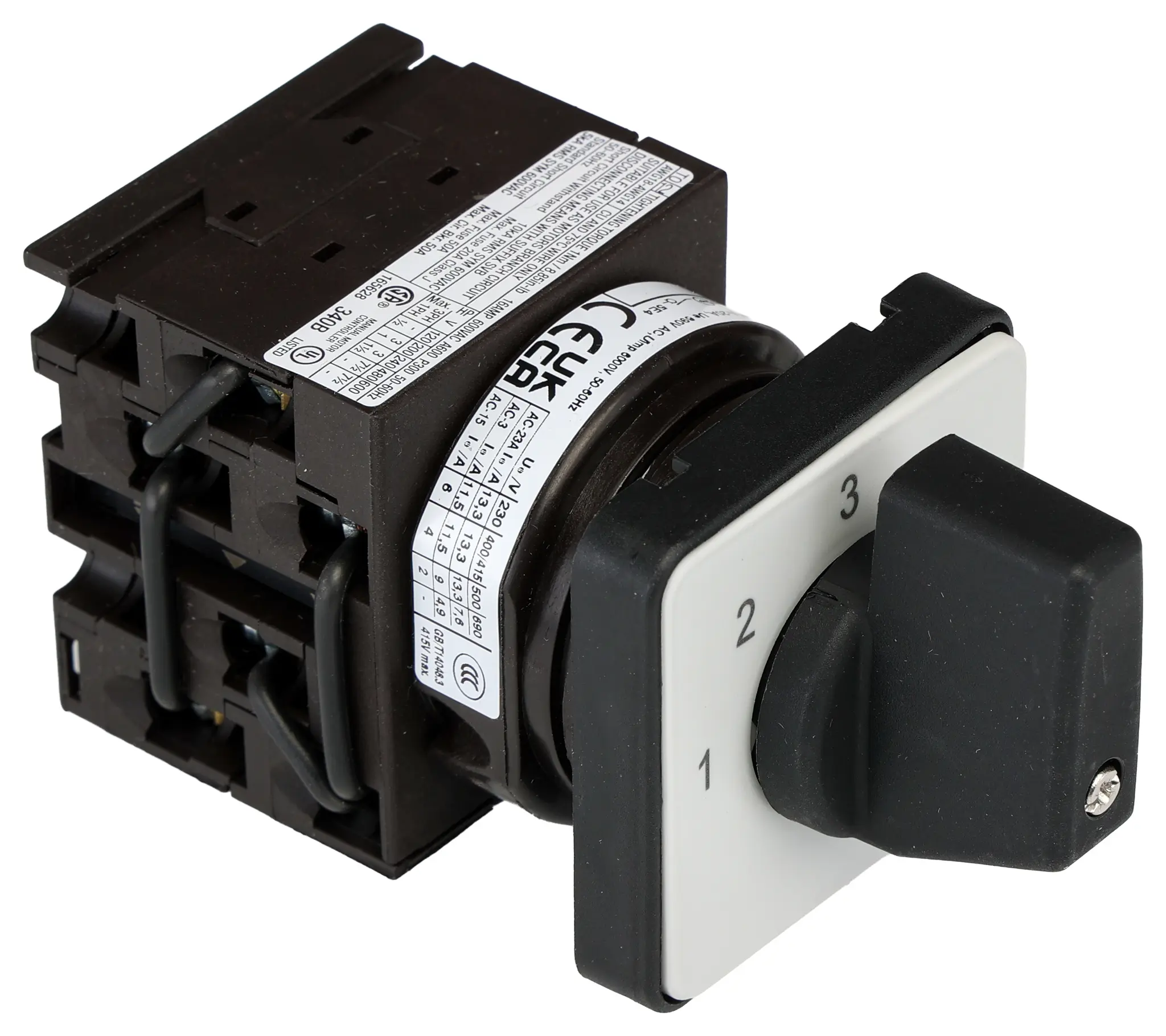 Produktfoto 1 von Eaton Nockenschalter, 2-polig / 20A, 690V ac, 3-Stufen, 45°-Wurfwinkel