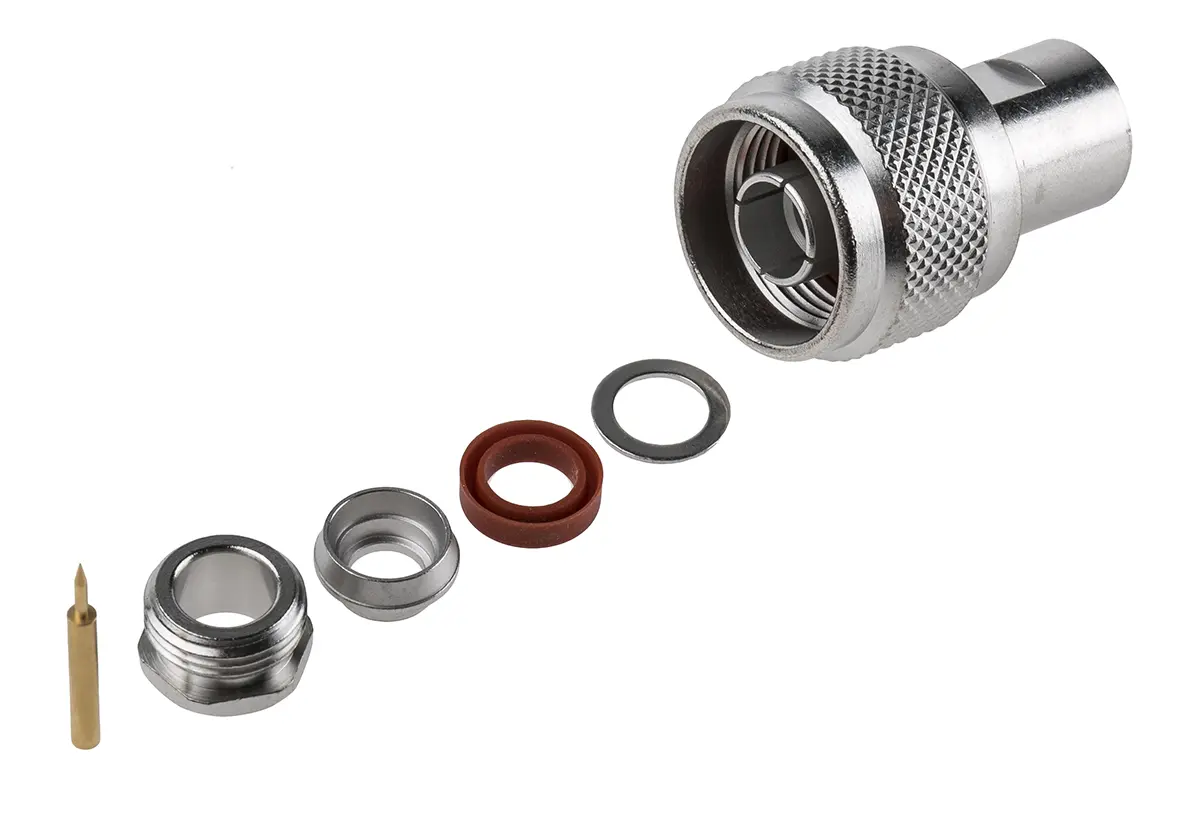 Radiall N Stecker Koaxialsteckverbinder N-Steckverbinder, Kabel, für RG62, RG59-Kabel, 75 Ω Klemme, Standard, Gerade