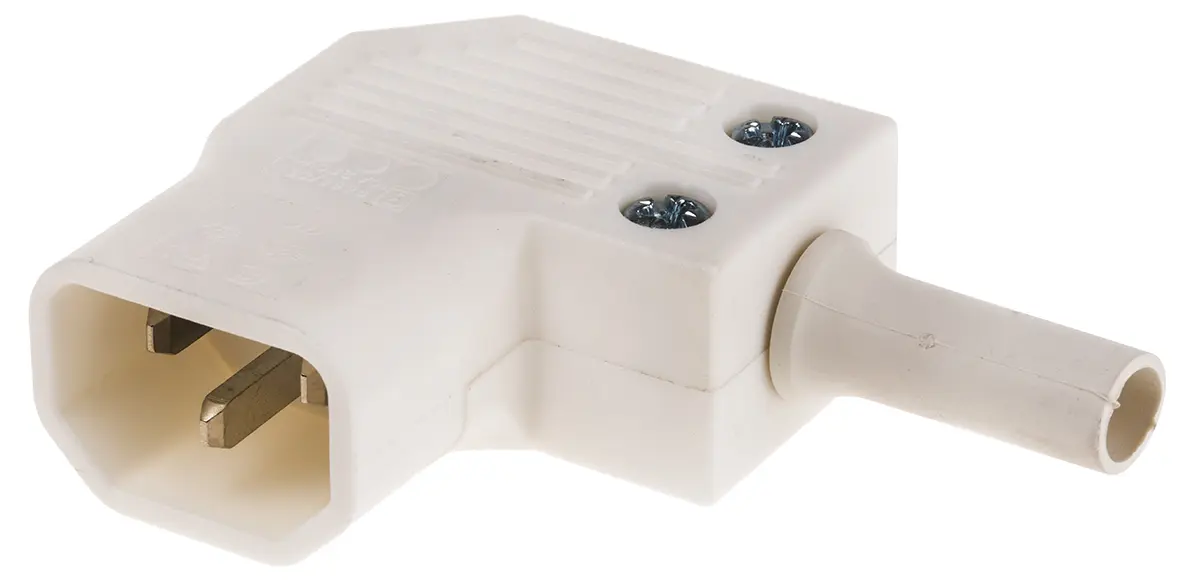 Produktfoto 1 von Bulgin PX0 IEC-Steckverbinder C14 250 V, gewinkelt Stecker, Kabel 10A, 2-poliger Stecker Japan