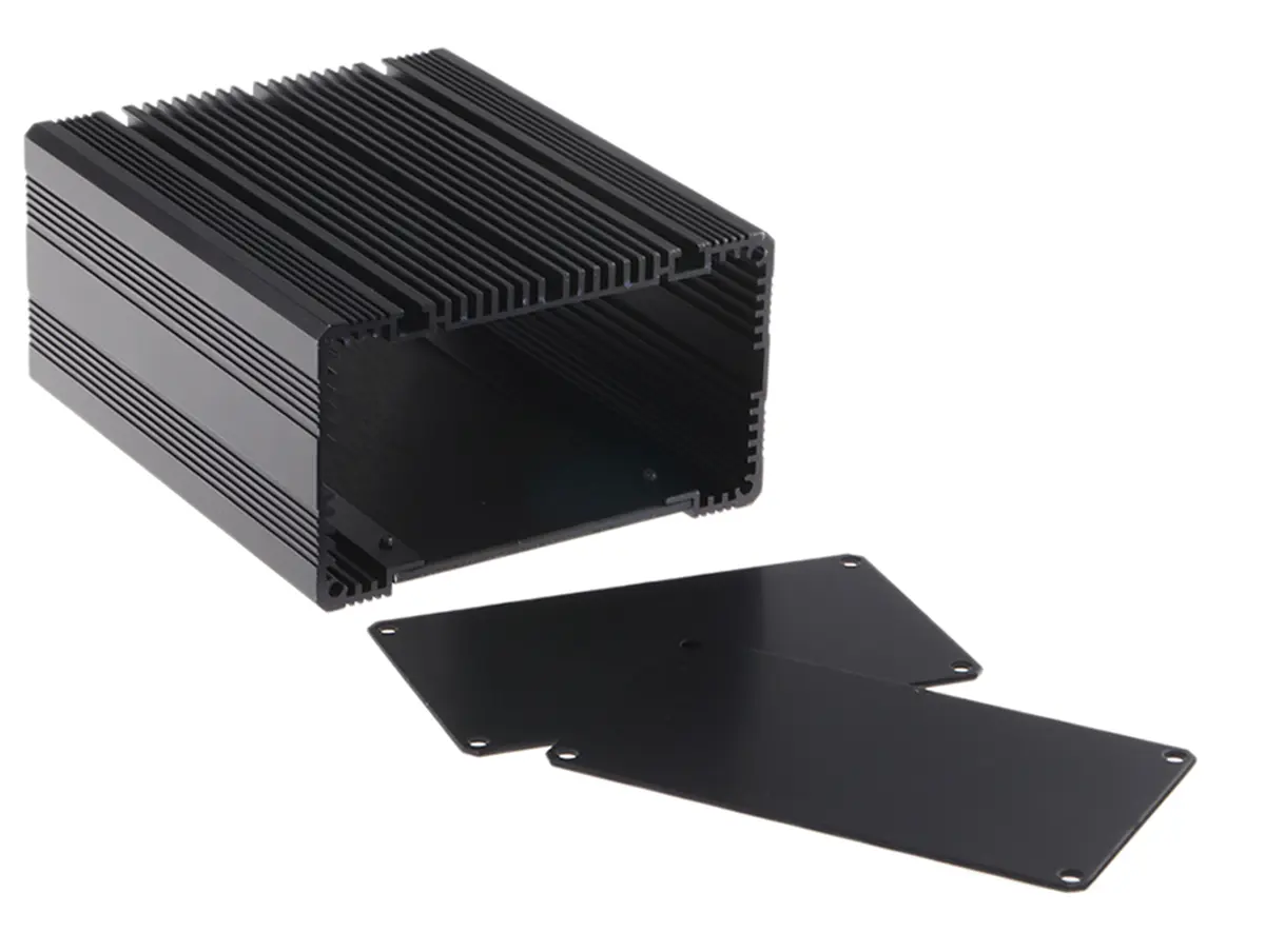 Produktfoto 1 von RS PRO, Kühlkörpergehäuse, Schwarz, Aluminiumeloxal 60.5 mm, 125 mm, 105 mm
