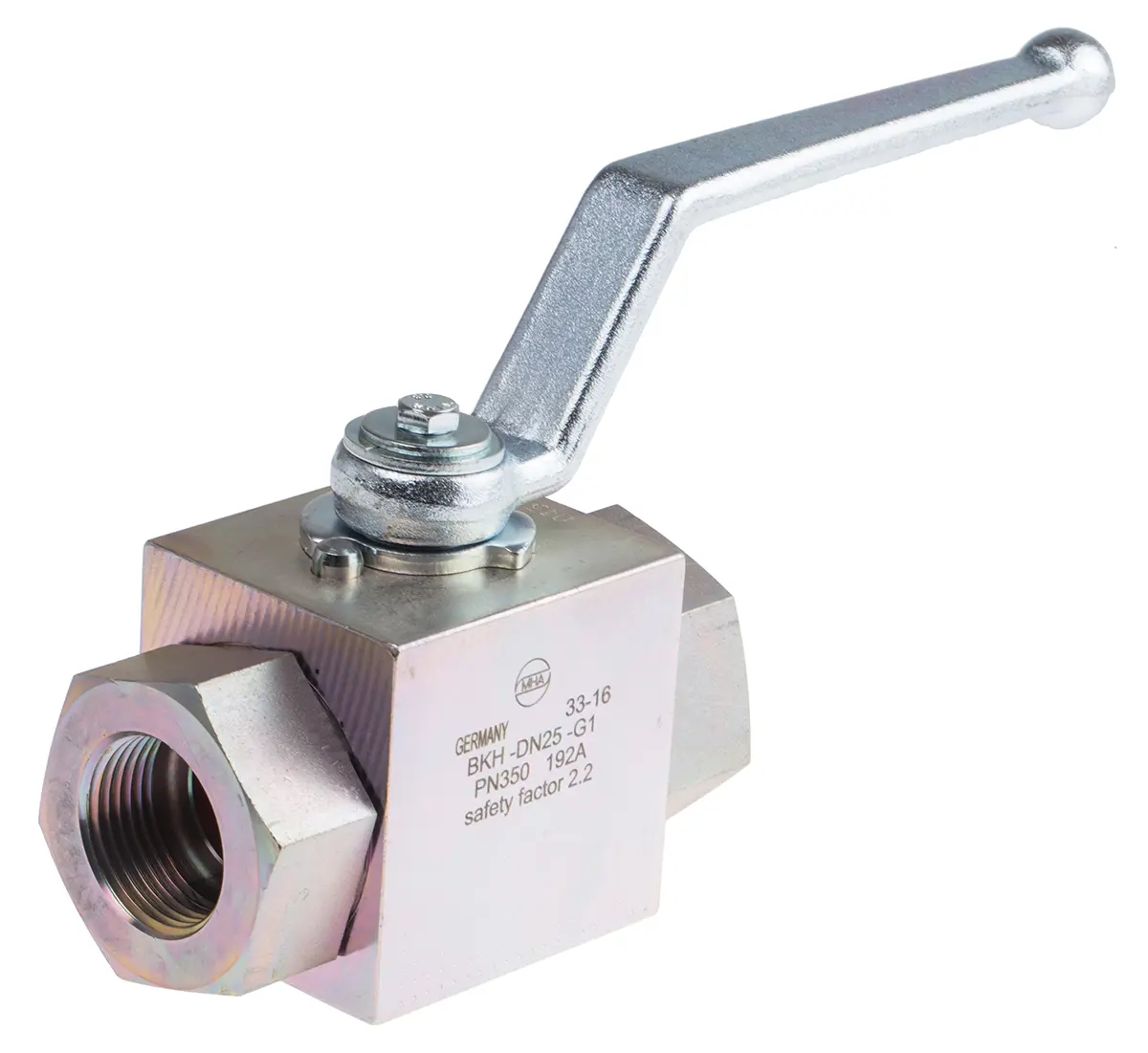 Produktfoto 1 von RS PRO 2 Hydraulisches Kugelventil G, Serie BKH, Stahl verzinkt, max. 350 bar