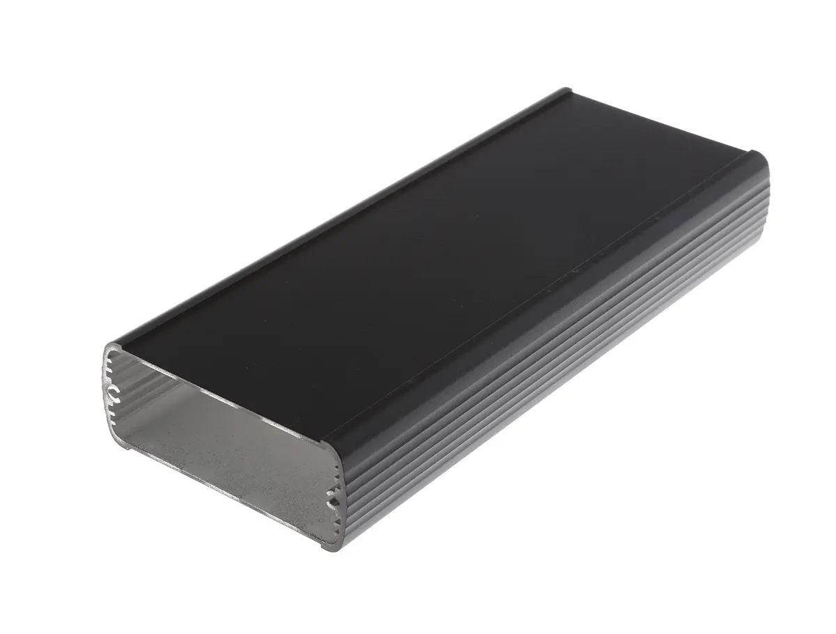 Produktfoto 1 von Bopla Alubos; Gehäuse; Aluminium; Schwarz IP65 Breite 82 mm Höhe 32 mm Länge 200 mm