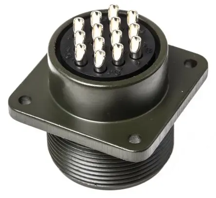 Produktfoto 1 von Amphenol Industrial, MS3102A Kupferlegierung MIL-Spec Rundsteckverbinder Gerade, 14-polig, 500 V ac, 700V dc,