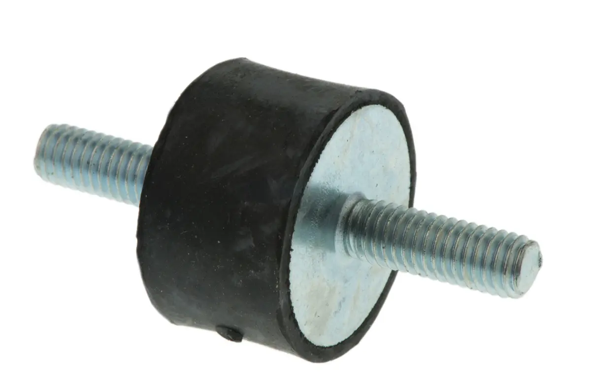 Produktfoto 1 von FIBET Gummi Vibrationsdämpfer, Außen-/Außengewinde Puffer M6, Ø 25mm x 15mm