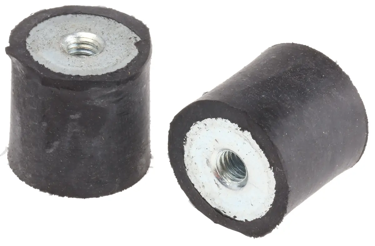 FIBET Gummi Vibrationsdämpfer, Innen-/Innengewinde Puffer M4, Ø 16mm x 15mm