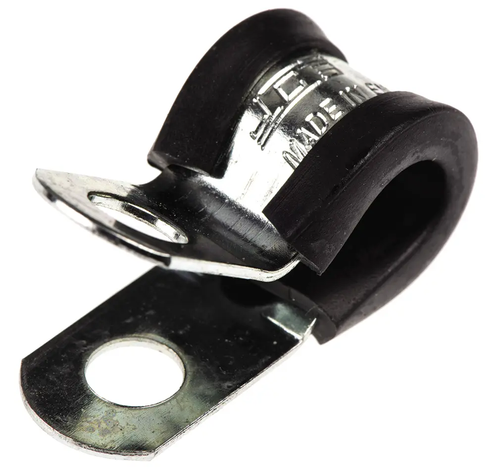 Produktfoto 1 von JCS Gummi Schwarz Stahl zinkplattiert P-Schellen, Ø 8 mm, x 12.6 mm