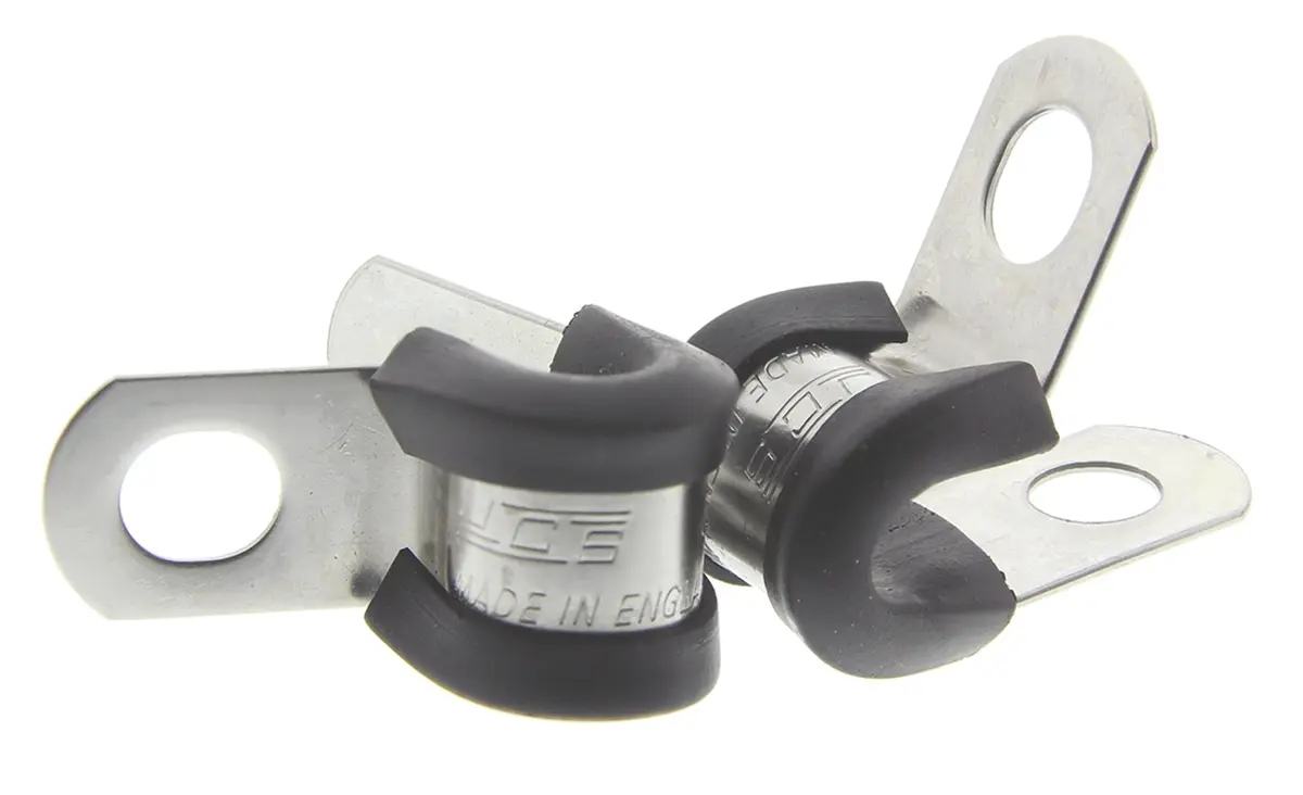 Produktfoto 1 von JCS Gummi Schwarz Edelstahl 304 P-Schellen, Ø 5 mm, x 12.6 mm