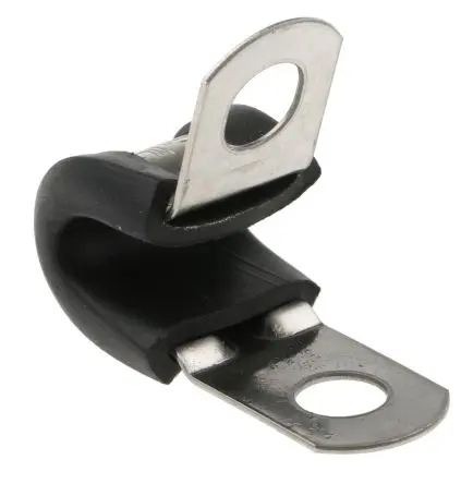 Produktfoto 1 von JCS Gummi Schwarz Edelstahl 304 P-Schellen, Ø 6 mm, x 12.6mm