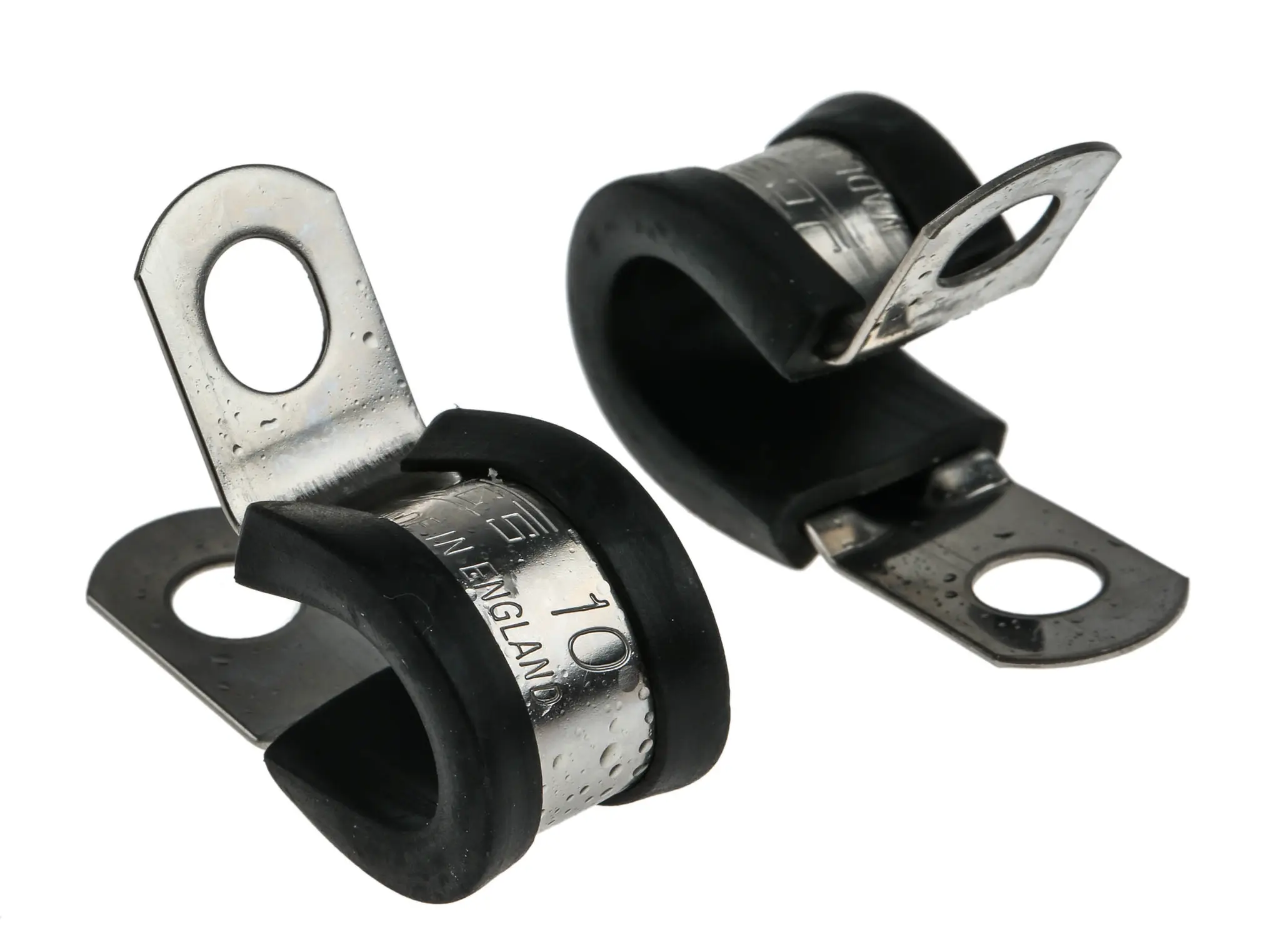 Produktfoto 1 von JCS Gummi Schwarz Edelstahl 304 P-Schellen, Ø 8 mm, x 12.6 mm