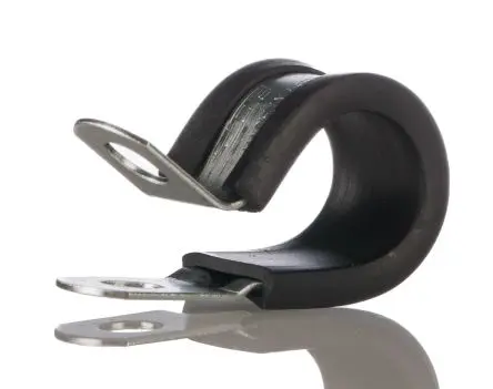 Produktfoto 1 von JCS Gummi Schwarz Edelstahl 304 P-Schellen, Ø 16 mm, x 12.6mm