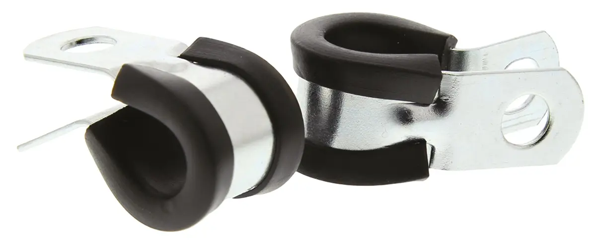 Produktfoto 1 von JCS Gummi Schwarz Stahl zinkplattiert P-Schellen, Ø 10 mm, x 12.6 mm