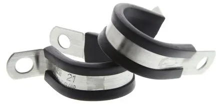 Produktfoto 1 von JCS Gummi Schwarz Edelstahl 304 P-Schellen, Ø 21 mm, x 12.6mm