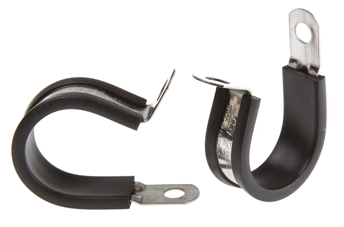 Produktfoto 1 von JCS Gummi Schwarz Edelstahl 304 P-Schellen, Ø 25 mm, x 12.6 mm