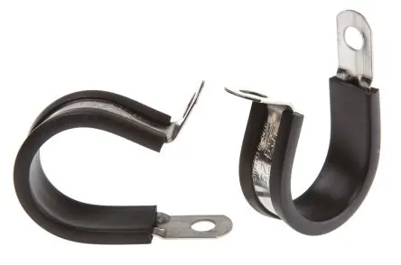 Produktfoto 1 von JCS Gummi Schwarz Edelstahl 304 P-Schellen, Ø 25 mm, x 12.6mm